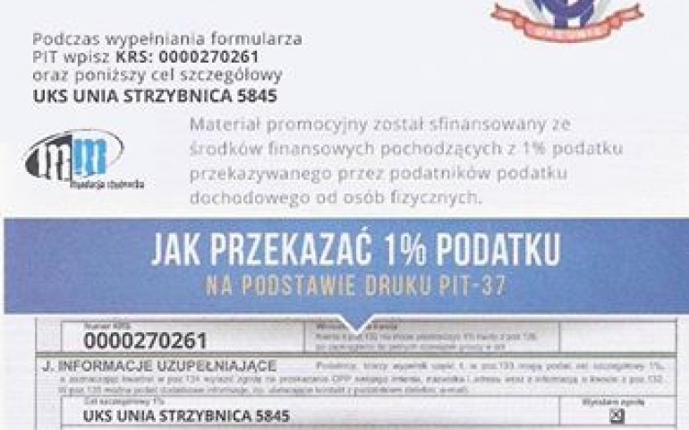 WSPARCIE UNII - 1% PODATKU